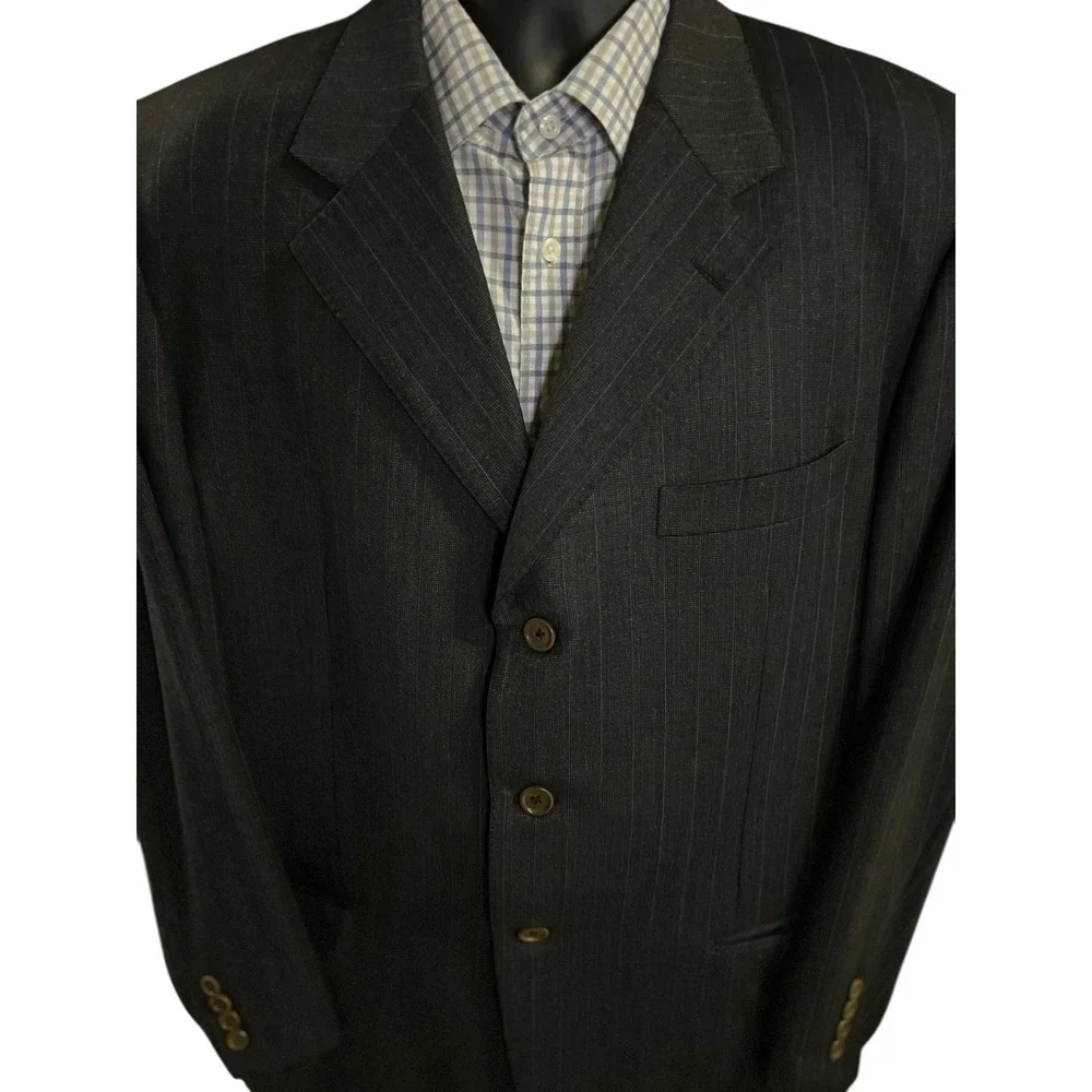 Ermenegildo Zegna Tessuto Wool Cashmere Pinstripe Blazer Tailored Mabro Italy 46